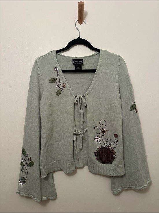 Lord of the Rings Sweaters - Her Universe The Lord Of The Rings Shire Tie-Front Bell Sleeves Sage Cardigan